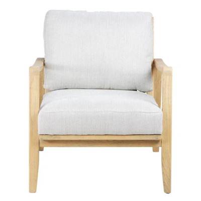 Pablo fauteuil chevron beige pieds frêne naturel