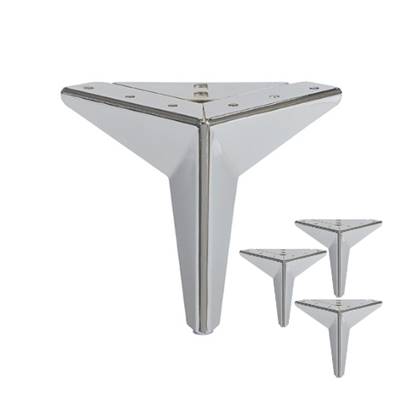 Lot de 4 pieds triangulaires H13.5 chromés