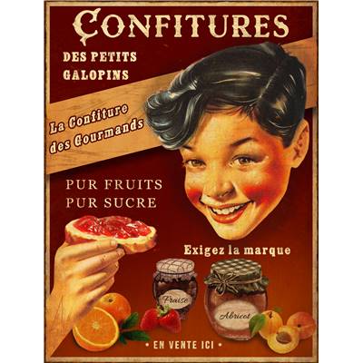 Plaque métal Confiture 33 x 25 cm