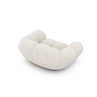 Sigono fauteuil en tissu bouclé blanc