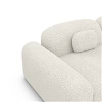 Buccana canapé d'angle gauche en tissu bouclé blanc