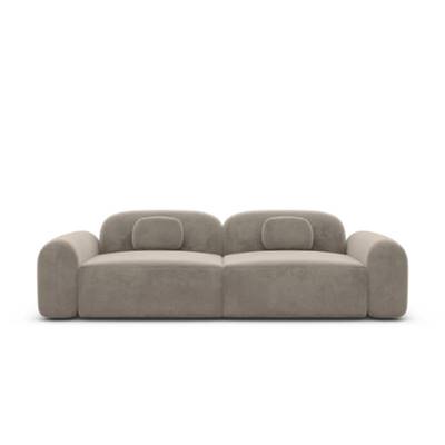 Buccana canapé 3 places en velours beige foncé
