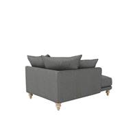 Lamo méridienne gauche en tissu tweedé gris