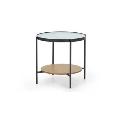 Kameko table d'appoint chêne et verre texture