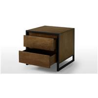 Rena table de chevet bois de manguier et noir