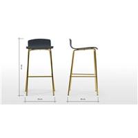 Syrus tabouret de bar gris et laiton