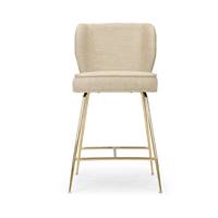 Valo tabouret de bar beige sable et métal doré