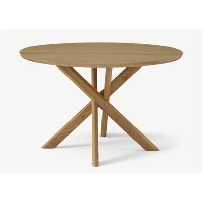 Abbon table à manger ronde chêne massif ø120