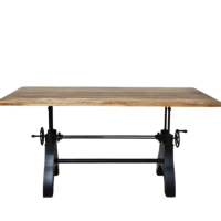 Brooklyn table ajustable en bois de manguier clair et métal noir