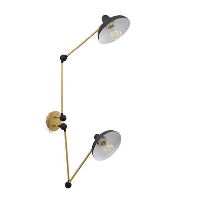 Oxana applique articulée double metal noir et laiton