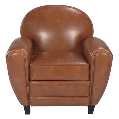 Westfild fauteuil en croûte de cuir camel