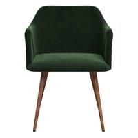 Konna chaise avec accoudoirs en velours vert foncé
