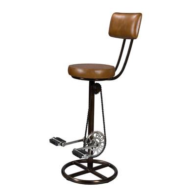 Bike chaise de bar industriel en cuir H76