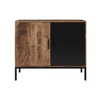 Kroko petit buffet 2 portes en bois de manguier et métal