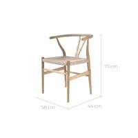 Nestor chaise en bois de teck cannage en corde de papier tressé