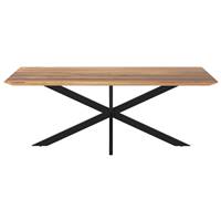 Madison table en bois de suar et pieds croisés métal 8 personnes
