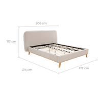 Talence lit double en tissu beige 160x200