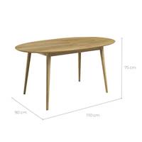 Epura table à manger en bois clair naturel 6-8 personnes 170x200cm