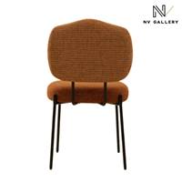 Breka chaise en tissu tweed orange miami rouge brique pied noir