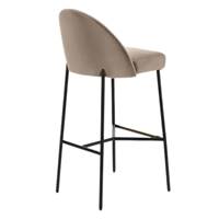 Nio tabouret de bar en velours taupe H78