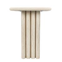 Jivan table d'appoint carrée effet travertin glossy