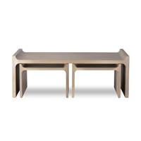 Conill lot de 3 tables basses en bois de manguier naturel