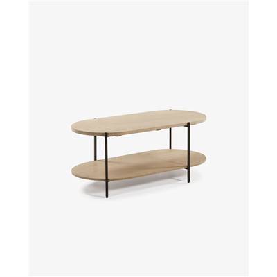 Longavi table basse en bois de manguier et pieds en acier noir