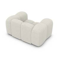 Cotton fauteuil 1 place en tissu bouclé blanc