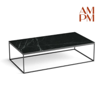 Hélix table basse métal et marbre noir