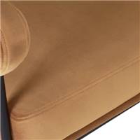Borry chaise avec accoudoirs en velours jaune ocre et métal noir