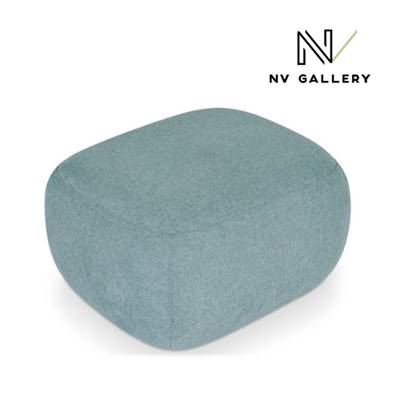 Vico pouf rectangulaire en tissu bleu aqua H40