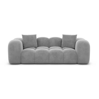 Cotton canapé 2 places en velours gris clair