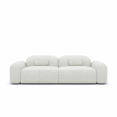 Buccana canapé 2 places en tissu bouclé blanc
