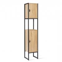 Misou meuble colonne salle de bain en bois 2 portes H170