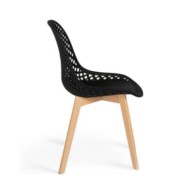 Ayala chaise dossier ajouré plastique noir