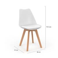 Anabelle chaise scandinave blanche et bois clair