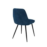 Elena chaise en velours bleu canard et métal noir