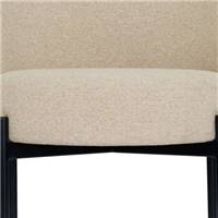 Gilo chaise en tissu beige sésame et métal noir