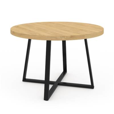 Fireli table à manger ronde extensible 120-160 bois et noir