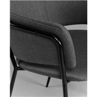 Loona chaise gris foncé et pieds en acier noir
