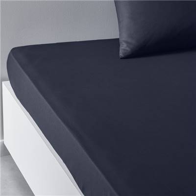 Essential drap housse 140x190 23cm coton navy