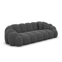 Dolban canapé 3 places en tissu texturé gris anthracite
