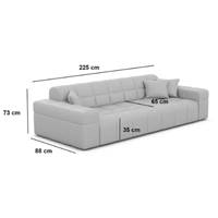 Lodce canapé 3 places en velours beige foncé