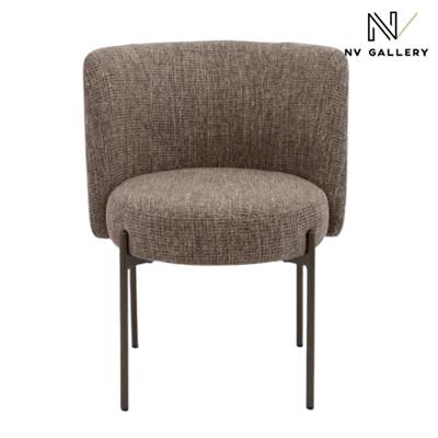 Gilo chaise en tissu tweed taupe et chocolat new york