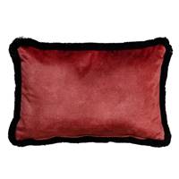 Lynra coussin rectangulaire léopard velours orange et noir 45x30cm