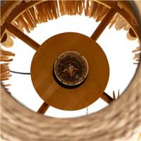 Lampe de table en fibres naturelles à franges