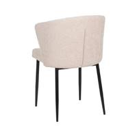 Bardo chaise dossier incurvé en tissu beige
