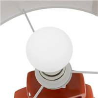 Vinus lampe de table en résine terracotta et abat-jour lin blanc H78cm