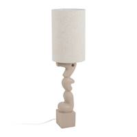 Altéra lampadaire en résine forme oragnique crème et abat-jour lin H128cm