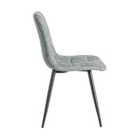 Mantis chaise matelassée marbrée en tissu vert/gris pieds métal